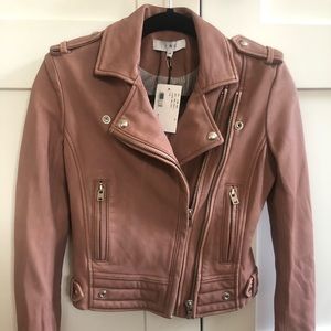 IRO Luiga cropped Leather Moto Jacket size 4
